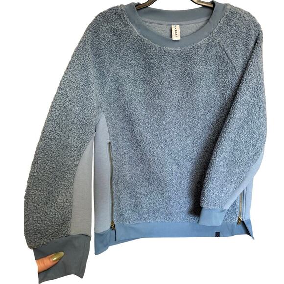 Varley Oakden Pullover Sweatshirt Oversized Fleece Sherpa Teddy Blue Size Small - Picture 5 of 14